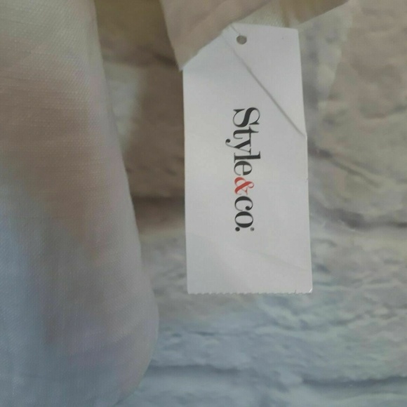 Style & Co White Linen Gold Tunic Cover Up Top - Picture 5 of 6